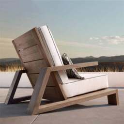 Rackhams Chandler Oak Lounge Chair And Ottoman, Outdoor Armchair - Two Seater Sofa - thumbnail 4