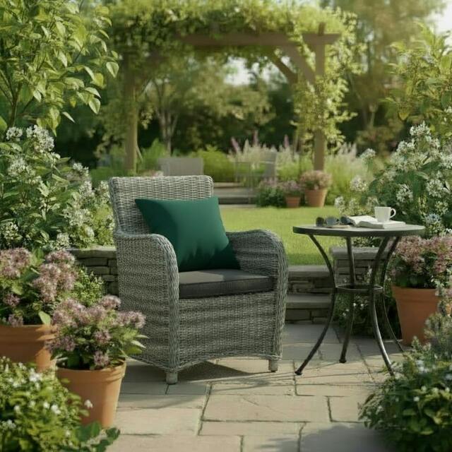 "Rackhams Scatter Cushions Polyester 45cm x 45cm (18""x18"") – Outdoor Garden Sofa Cushions - UK Made - GREEN" - image 1