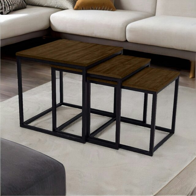 Rackhams 3 Nest Of Tables Dark Wood - image 1