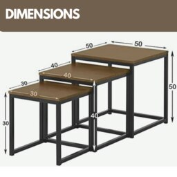 Rackhams 3 Nest Of Tables Dark Wood - thumbnail 5