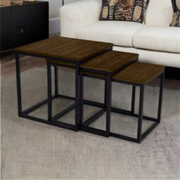 Rackhams 3 Nest Of Tables Dark Wood - thumbnail 3