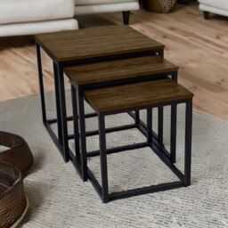 Rackhams 3 Nest Of Tables Dark Wood - thumbnail 4
