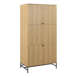 Rackhams Albany Wardrobe 4 Doors in Black/Oak - Oak & Black - Malemine - 1 - thumbnail 1