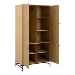 Rackhams Albany Wardrobe 4 Doors in Black/Oak - Oak & Black - Malemine - 1 - thumbnail 4