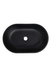 Rackhams Oval Black Ceramic Vessel Bathroom Sink Drain Set - Black - thumbnail 3