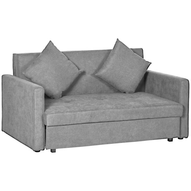 Rackhams Snow Flannel Two-Seater Sofa Bed, with Storage - Grey - image 1