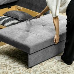 Rackhams Snow Flannel Two-Seater Sofa Bed, with Storage - Grey - thumbnail 6