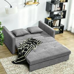 Rackhams Snow Flannel Two-Seater Sofa Bed, with Storage - Grey - thumbnail 2