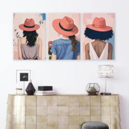 Rackhams Boho Artwork - Set of 3 Boho Women Wall art Prints - 20 x 30 in / 50 x 76 cm - Matte Museum Quality Art Paper 290 gsm - Black Frame - thumbnail 2