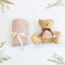 Rackhams NEW BABY BLANKET AND TEDDY - Pink - thumbnail 5