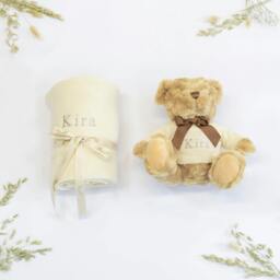 Rackhams NEW BABY BLANKET AND TEDDY - Pink - thumbnail 6
