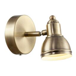 Rackhams Modern Rechargeable Dimmable Spot Wall Light Fitting in Antique Brass - thumbnail 3