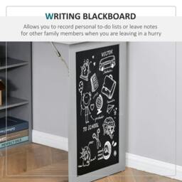 Rackhams Folding Convertible Desk with Blackboard Multi-function Computer Office Workstation Side Shelf for Home Office, Grey - thumbnail 5