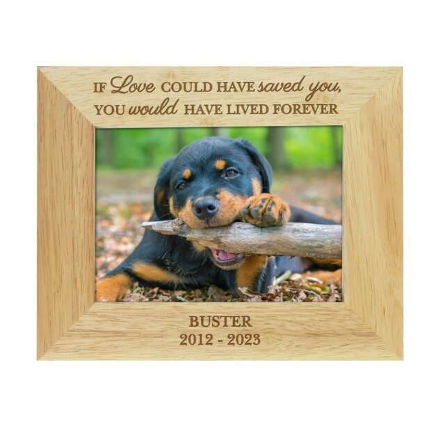 Rackhams Personalised Pet Memorial 6x4 Wooden Photo Frame - image 1