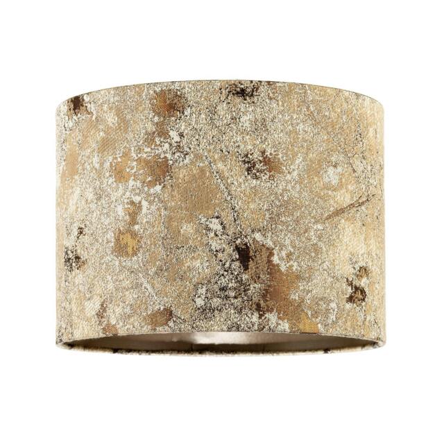 Rackhams Modern Textured Gold and Burnt Orange Jacquard Fabric Drum Lampshade - image 1