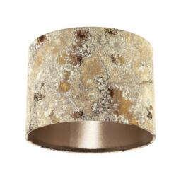 Rackhams Modern Textured Gold and Burnt Orange Jacquard Fabric Drum Lampshade - thumbnail 5