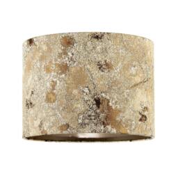 Rackhams Modern Textured Gold and Burnt Orange Jacquard Fabric Drum Lampshade - thumbnail 1