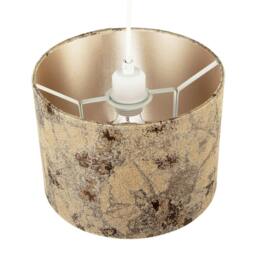 Rackhams Modern Textured Gold and Burnt Orange Jacquard Fabric Drum Lampshade - thumbnail 3