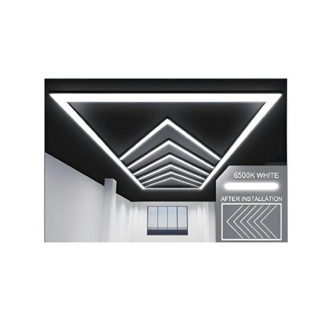 Rackhams 432W Designer LED Ceiling Light with Frame, 8 Arrow Grid with Border, Commercial Interior Lighting - image 1