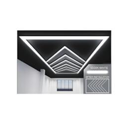 Rackhams 432W Designer LED Ceiling Light with Frame, 8 Arrow Grid with Border, Commercial Interior Lighting - thumbnail 1