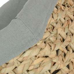 Rackhams Thatch Grass Woven Storage Basket with Grey Cotton Lining - Medium - thumbnail 6