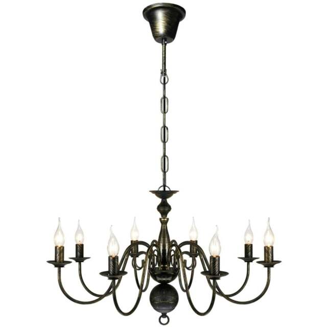 Rackhams Antique Black Metal Chandelier 8 x E14 Bulbs - Metal