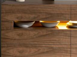Rackhams Sideboard Walnut and Polished Steel With Interior Lighting 7076 - thumbnail 5