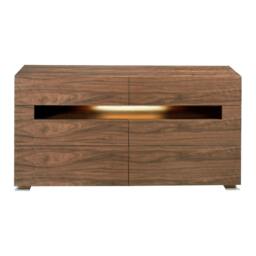 Rackhams Sideboard Walnut and Polished Steel With Interior Lighting 7076 - thumbnail 2