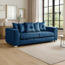 Rackhams Victoria Plush Velvet Sofa Suite - Grey - thumbnail 2