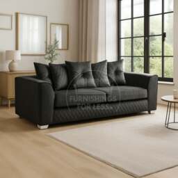 Rackhams Victoria Plush Velvet Sofa Suite - Grey - thumbnail 3