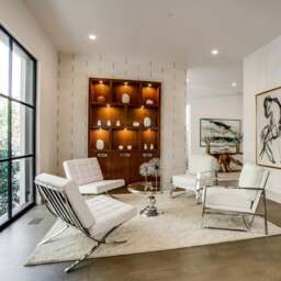 Rackhams Barcelona Chair And Ottoman, White Leather - PU Leather - thumbnail 2