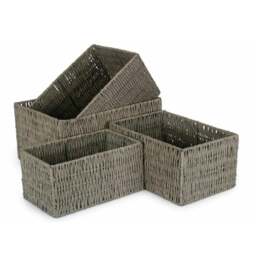 Rackhams Grey Paper Rope Storage Basket - Large - thumbnail 2