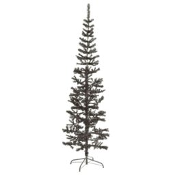 Rackhams Slim Christmas Tree Black 240 cm - Black - PVC, steel - thumbnail 2
