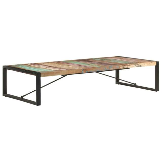 Rackhams Coffee Table 180x90x40 cm Solid Reclaimed Wood - Brown - Solid reclaimed wood with a natural finish, steel with black powder-coated finish