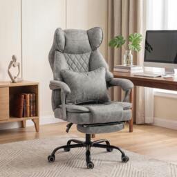 Rackhams Big and Tall Office Chair with Lumbar Support - Grey - thumbnail 1