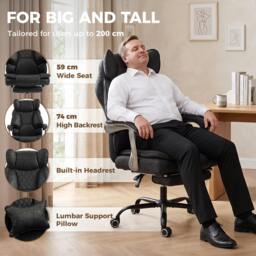 Rackhams Big and Tall Office Chair with Lumbar Support - Grey - thumbnail 5