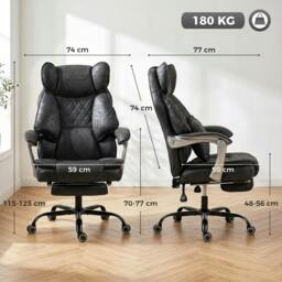 Rackhams Big and Tall Office Chair with Lumbar Support - Grey - thumbnail 4