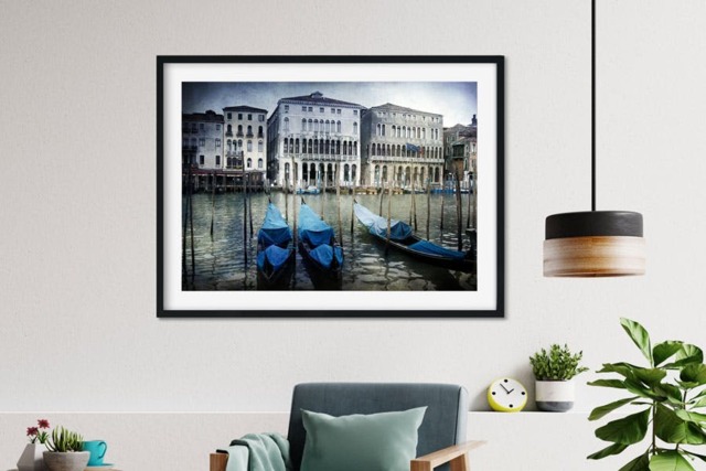 Rackhams Venice in Blue - Framed Print 20 x 16 inch - image 1