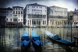 Rackhams Venice in Blue - Framed Print 20 x 16 inch - thumbnail 3
