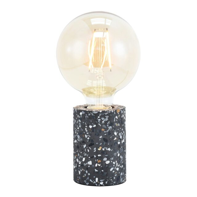 Rackhams Modern Black Mosaic Concrete Table Lamp for Vintage Industrial Style Light Bulbs - image 1