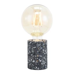 Rackhams Modern Black Mosaic Concrete Table Lamp for Vintage Industrial Style Light Bulbs - thumbnail 1
