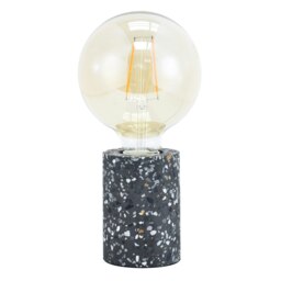 Rackhams Modern Black Mosaic Concrete Table Lamp for Vintage Industrial Style Light Bulbs - thumbnail 2