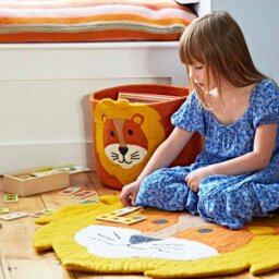 Rackhams Felt Handmade Kids Lion Rug and Storage Basket - Basket & Rug - thumbnail 3