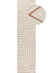 Rackhams Carmel Cream-Terra Geometric Rug - 6040 - 80X300 cm