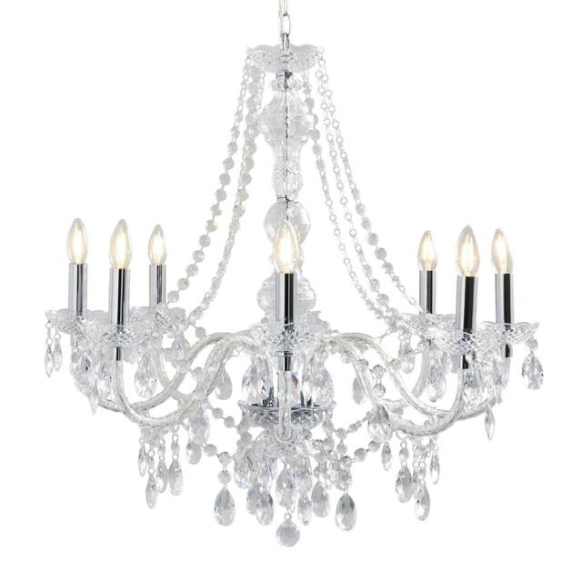 Rackhams Vivienne 8 Light Chrome & Clear Chandelier Ceiling Pendant - image 1