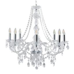 Rackhams Vivienne 8 Light Chrome & Clear Chandelier Ceiling Pendant - thumbnail 3
