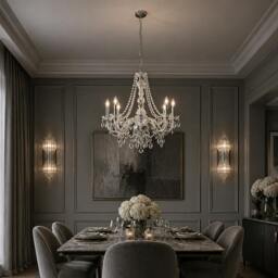 Rackhams Vivienne 8 Light Chrome & Clear Chandelier Ceiling Pendant - thumbnail 2