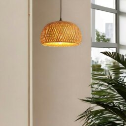 Rackhams Rattan Woven Wicker Boho Rattan Ceiling Light Pendant Shade Natural Brown