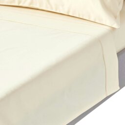 Rackhams Premium 1000 TC Egyptian Cotton Sateen Weave Flat Sheet - Cream - Single