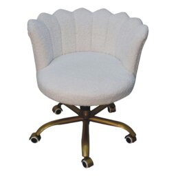 Rackhams White Boucle Swivel Chair - thumbnail 5